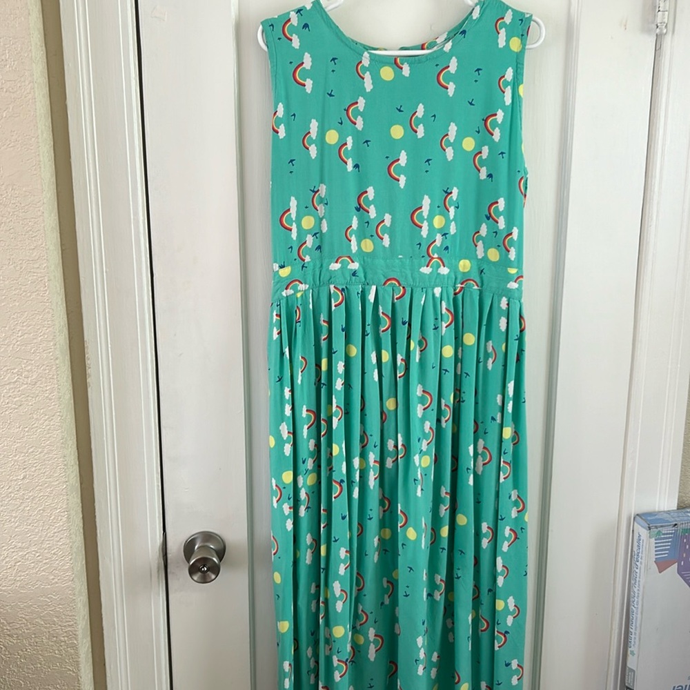 Rainbow dress seafoam green